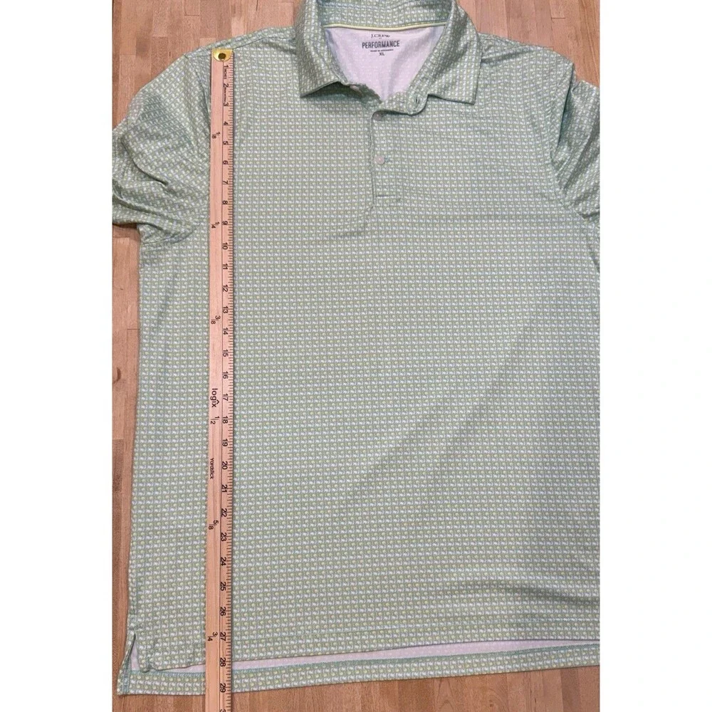 Men’s J.Crew Performance Polo Shirt Green Size XL Short Sleeve Moisture Wicking